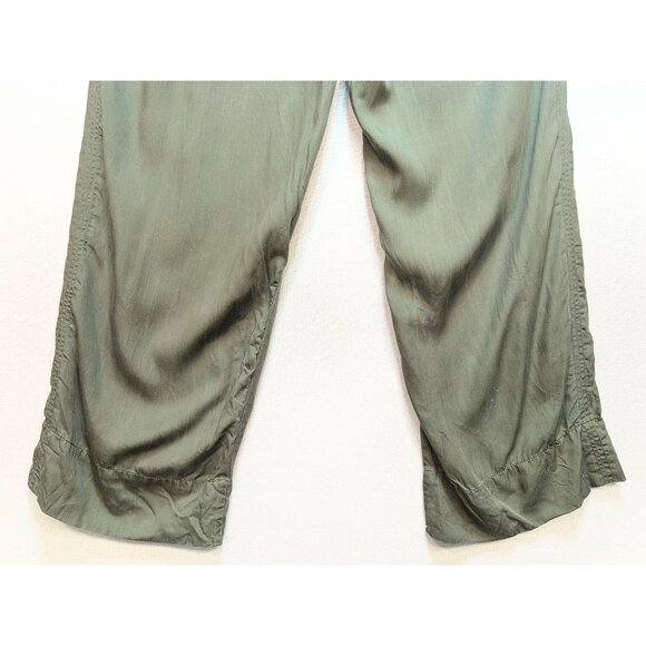Knox Rose Women's Pull On Casual Pants Tie Waist Size XL Olive Green Pockets - Picture 10 of 10